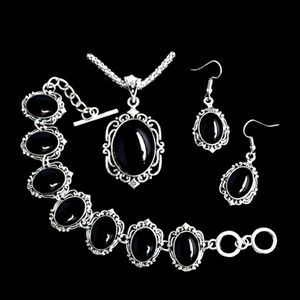 Vintage Tibetan black necklace earrings set..NWT